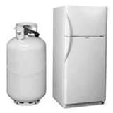 unique proane fridge and cylinders
